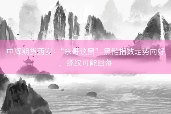 中辉期货西安：“东哥谈黑”-黑链指数走势向好，螺纹可能回落