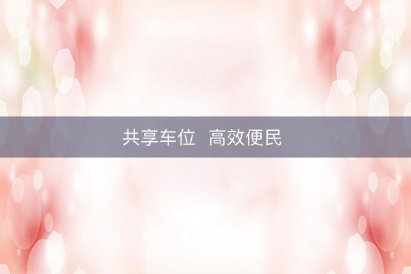 共享车位  高效便民 