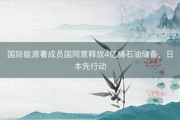 国际能源署成员国同意释放4亿桶石油储备，日本先行动