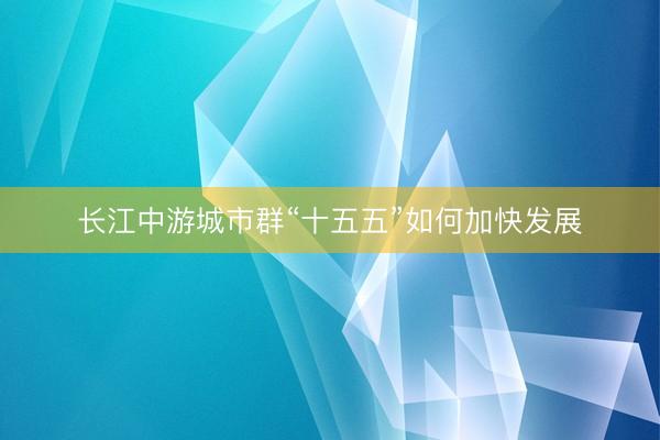 长江中游城市群“十五五”如何加快发展