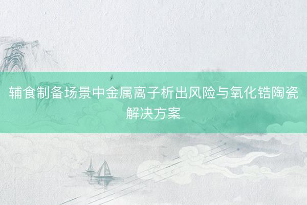 辅食制备场景中金属离子析出风险与氧化锆陶瓷解决方案