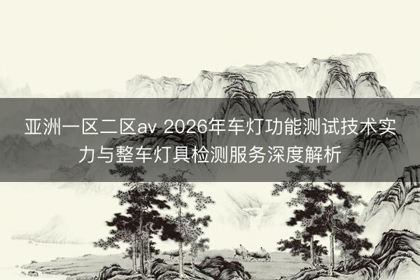 亚洲一区二区av 2026年车灯功能测试技术实力与整车灯具检测服务深度解析