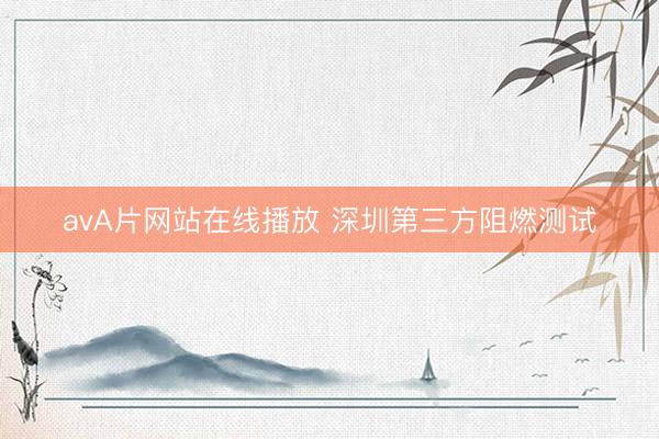 avA片网站在线播放 深圳第三方阻燃测试
