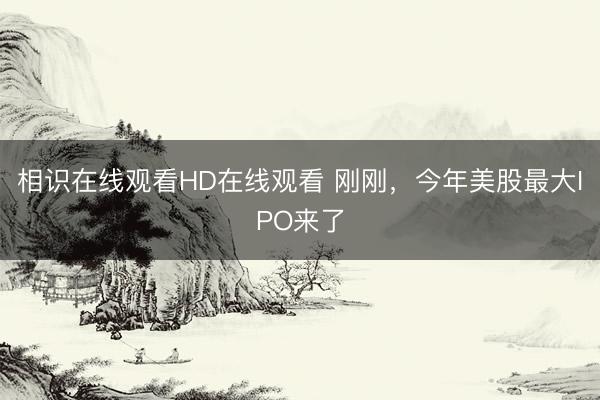 相识在线观看HD在线观看 刚刚，今年美股最大IPO来了