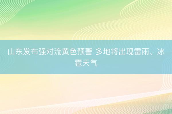 山东发布强对流黄色预警 多地将出现雷雨、冰雹天气