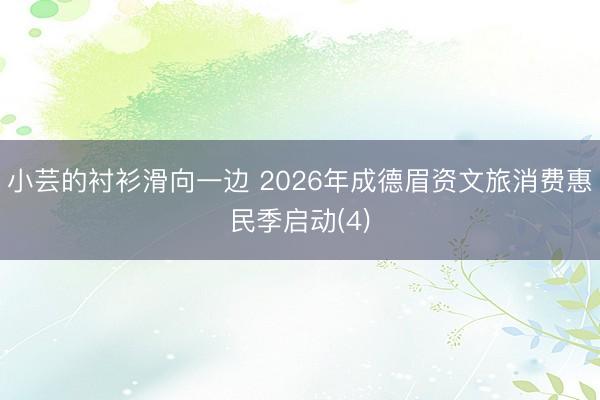 小芸的衬衫滑向一边 2026年成德眉资文旅消费惠民季启动(4)