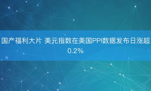 国产福利大片 美元指数在美国PPI数据发布日涨超0.2%