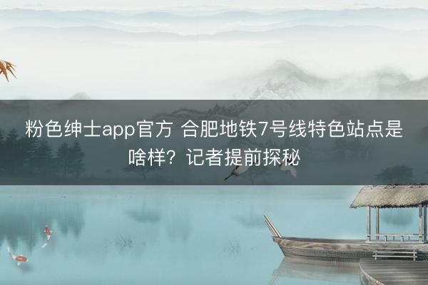 粉色绅士app官方 合肥地铁7号线特色站点是啥样？记者提前探秘