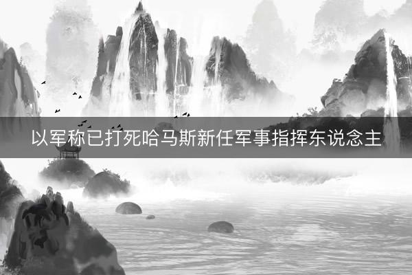 以军称已打死哈马斯新任军事指挥东说念主