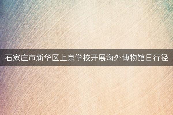 石家庄市新华区上京学校开展海外博物馆日行径