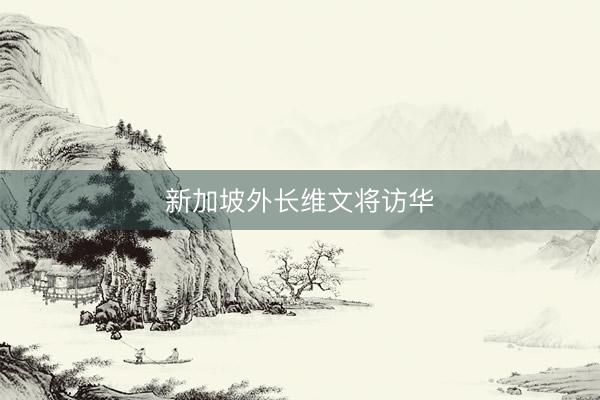 新加坡外长维文将访华